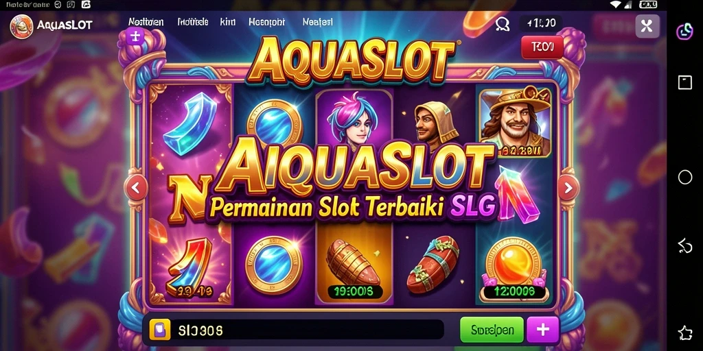 Tampilan gameplay menarik dari AQUASLOT yang penuh warna.