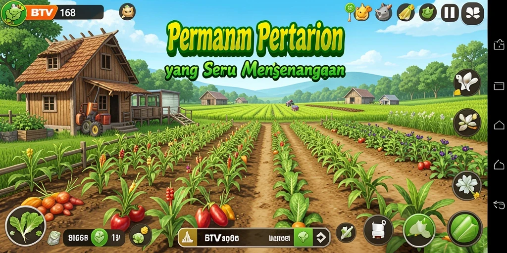 Screenshot gameplay BTV168 menampilkan ladang yang hijau dan subur.