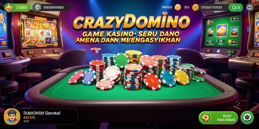 Screenshot gameplay <strong>CRAZYDOMINO</strong> yang menampilkan suasana permainan Kasino yang seru.