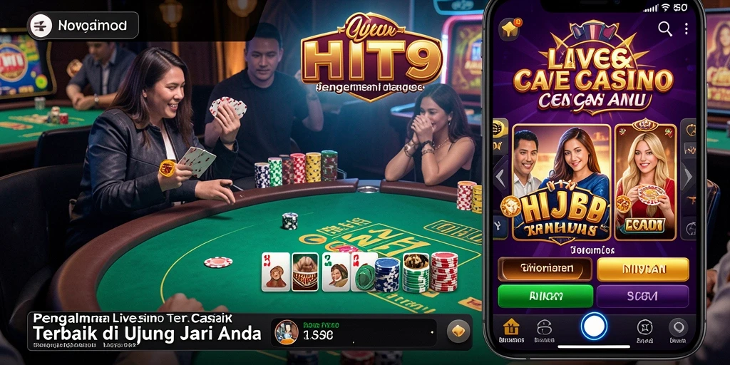 Gameplay Live Casino HIT9 dengan dealer langsung dan suasana menyerupai kasino.