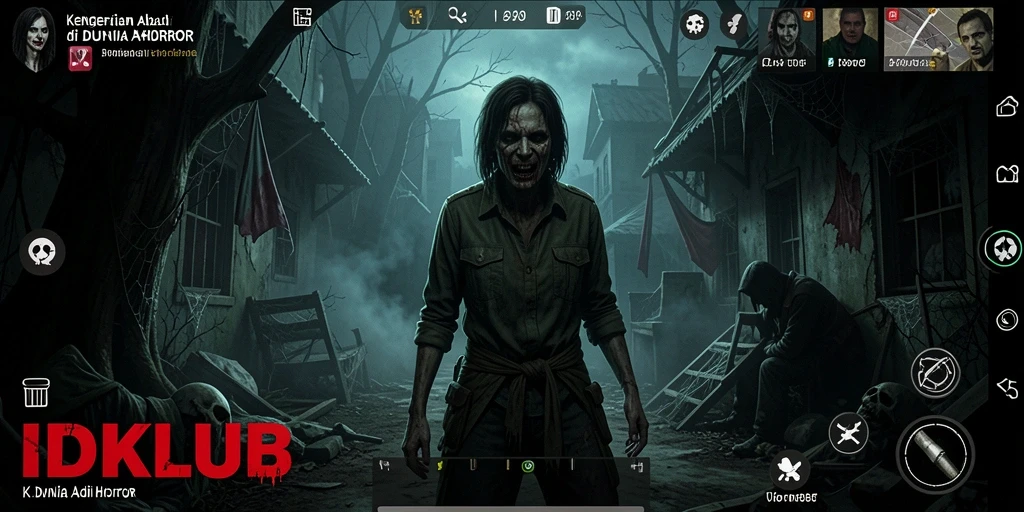 Tangkapan layar gameplay <strong>IDKLUB</strong> memperlihatkan suasana mencekam dan visual yang menakutkan.