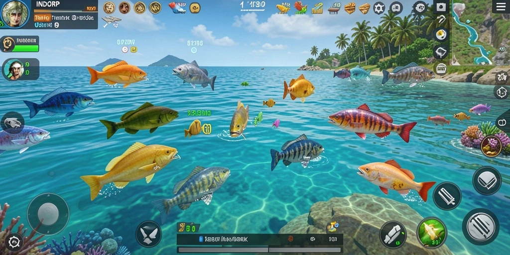 Tampilan gameplay seru dalam game Tembak Ikan INDORP.