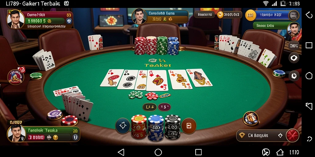 Tampilan gameplay Poker seru di LI789 dengan pemain aktif.
