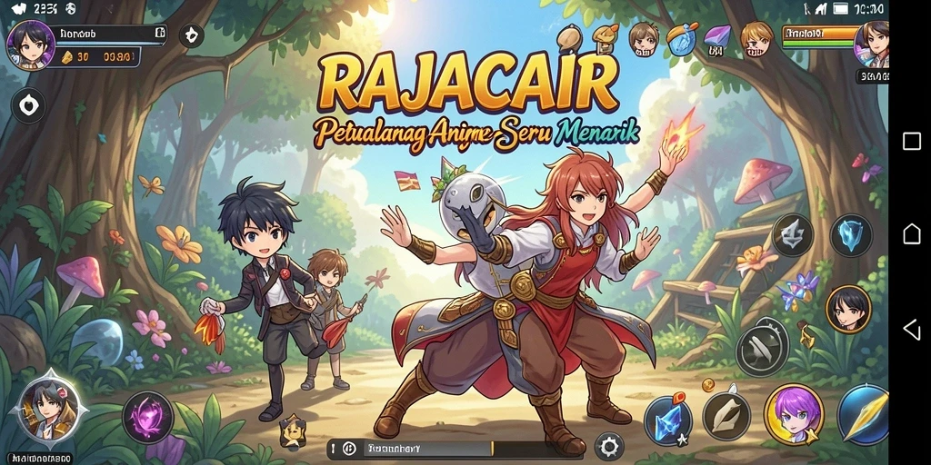 Tampilan gameplay seru dalam RAJACAIR dengan karakter Anime yang memikat.