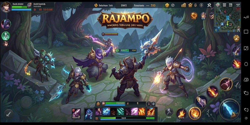 Screenshot gameplay RAJAMPO menampilkan aksi karakter di dunia fantasi.