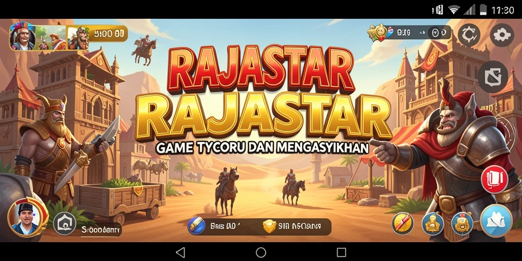 Tampilan gameplay menarik RAJASTAR dengan elemen manajemen Tycoon.