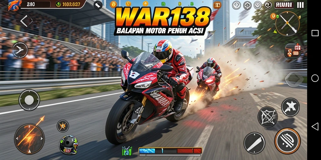 Gameplay menegangkan balapan motor di WAR138.
